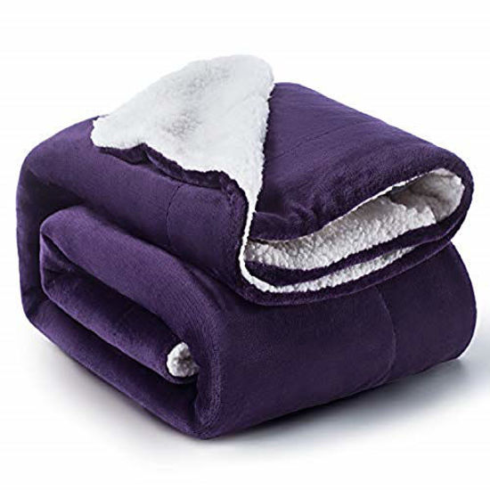 GetUSCart Bedsure Sherpa Fleece Blanket Twin Size Purple Plush Blanket