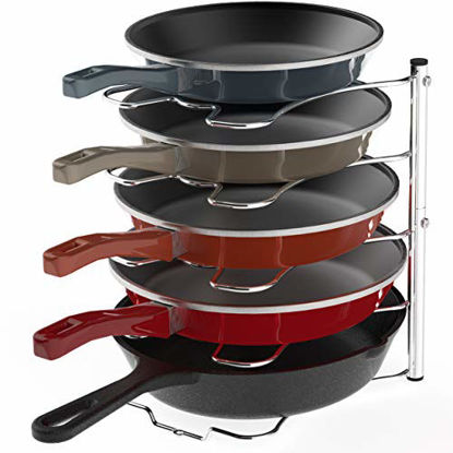 Picture of SimpleHouseware Kitchen Cabinet Pantry Pan and Pot Lid Organizer Rack Holder, Chrome