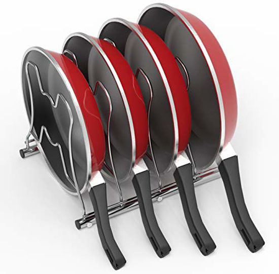 thumbnail image 2 of SimpleHouseware Kitchen Pot Lid Rack - 4 Compartment Organizer (Bronze) 2 of 12