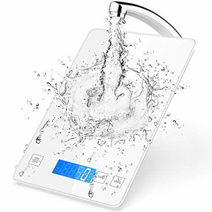 Picture of Nicewell Food Scale, 22lb Digital Kitchen White Scale Weight Grams and oz for Cooking Baking, 1g/0.1oz Precise Graduation,Tempered Glass