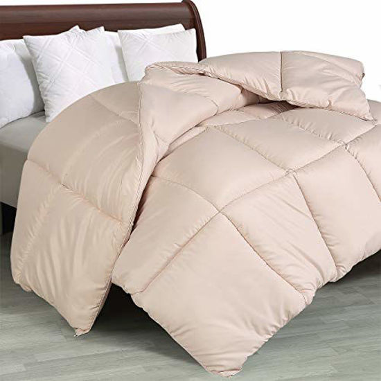 Besfor White Hotel Collection Luxury Down Alternative Quilted Queen Comforter White, Queen All Season -Plush Microfiber Fill Machine Washable -Stand Alone Comforter