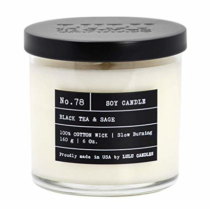 Picture of Lulu Candles | Black Tea & Sage | Luxury Scented Soy Jar Candle | Hand Poured in The USA | Highly Scented & Long Lasting - 6 Oz.,