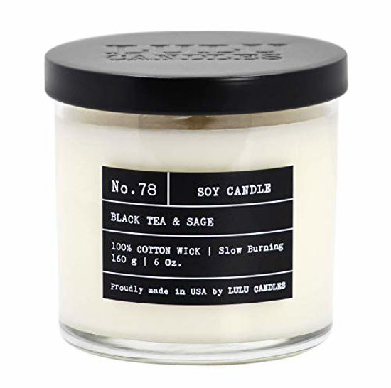 Picture of Lulu Candles | Black Tea & Sage | Luxury Scented Soy Jar Candle | Hand Poured in The USA | Highly Scented & Long Lasting - 6 Oz.,