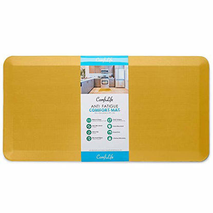 Picture of ComfiLife Anti Fatigue Floor Mat - 3/4 Inch Thick Perfect Kitchen Mat, Standing Desk Mat - Comfort at Home, Office, Garage - Durable - Stain Resistant - Non-Slip Bottom (20" x 39", Mustard)