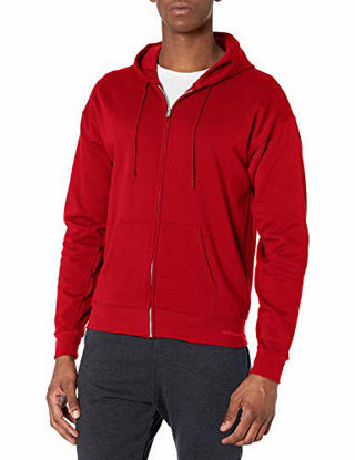 Picture of Hanes Men's Full-Zip Eco-Smart Fleece Hoodie, Deep Red, Medium