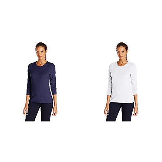Picture of Hanes 2 Pack Long Sleeve Tee, Hanes Navy/White, Large/Large