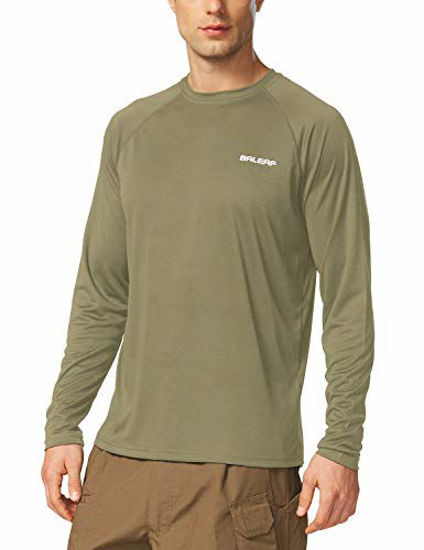 GetUSCart- BALEAF Men's UPF 50+ Sun Protection Shirts Long Sleeve Dri Fit  SPF T-Shirts Lightweight Fishing Hiking Running Slate Green Size S