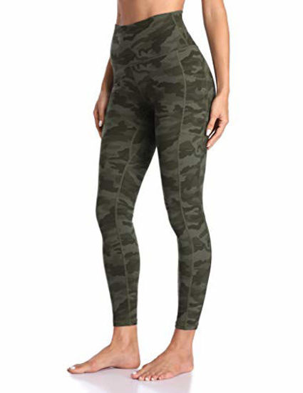 GetUSCart- Colorfulkoala Women's High Waisted Yoga Pants 7/8 Length Leggings  with Pockets (M, Army Green Camo)