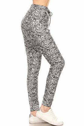 Picture of Leggings Depot JGAX-S698-3X Snake Skin Jogger Printed Pants, 3X Plus