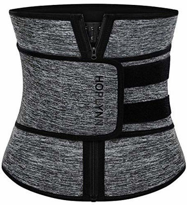 Picture of HOPLYNN Neoprene Sweat Waist Trainer Corset Trimmer Belt for Women Weight Loss, Waist Cincher Shaper Slimmer Grey XXX-Large 03
