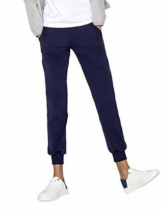Picture of AJISAI Womens Joggers Pants Drawstring Running Sweatpants with Pockets Lounge Wear Navy XS