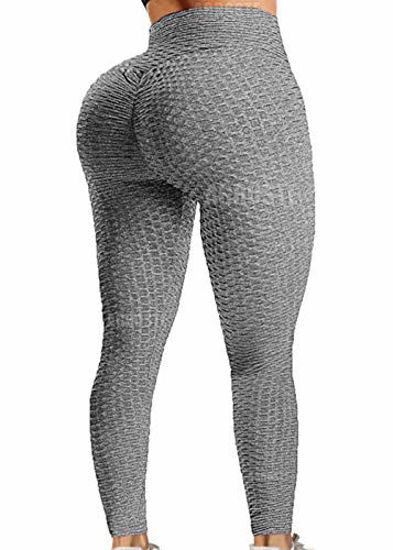 GetUSCart- Womens High Waisted Yoga Pants Tummy Control Scrunched Booty Leggings  Workout Running Butt Lift Textured Tights