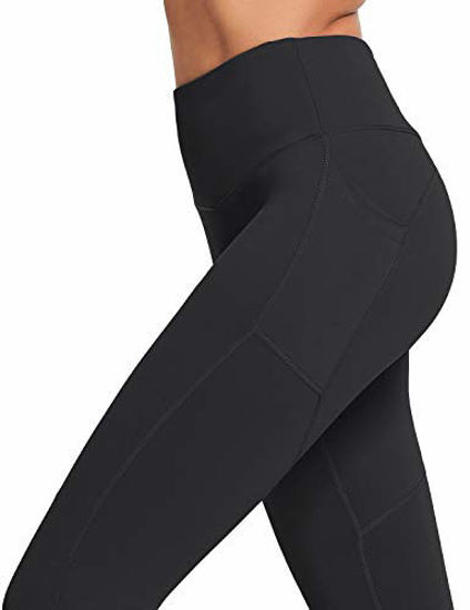 BALEAF Womens 28 High Waisted Yoga Leggings Stretchy Workout Training Pants Seamless Front Pocketed Leggings