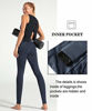 Picture of Dragon Fit High Waist Yoga Leggings with 3 Pockets,Tummy Control Workout Running 4 Way Stretch Yoga Pants (X-Large, Ink Blue)