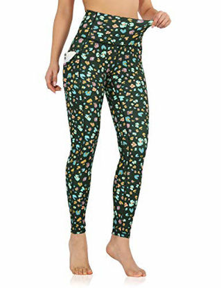 Picture of ODODOS Women's Out Pockets High Waisted Pattern Yoga Leggings, Workout Sports Running Athletic Pattern Leggings, Full-Length, Colorful Camo, X-Small
