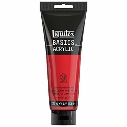 Picture of Liquitex BASICS Acrylic Paint, 8.45-oz tube, Cadmium Red Medium Hue, 8 Fl