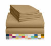 Picture of LuxClub 6 PC Sheet Set Bamboo Sheets Deep Pockets 18" Eco Friendly Wrinkle Free Sheets Hypoallergenic Anti-Bacteria Machine Washable Hotel Bedding Silky Soft - Gold California King
