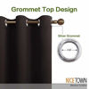 Picture of NICETOWN Energy Smart Thermal Insulated Solid Grommet Blackout Curtains/Drapes for Living Room (2 Panels, 42 inches x 84 inches, Toffee Brown)