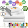 Picture of LuxClub 7 PC Sheet Set Bamboo Sheets Deep Pockets 18" Eco Friendly Wrinkle Free Sheets Hypoallergenic Anti-Bacteria Machine Washable Hotel Bedding Silky Soft - Silver Split King