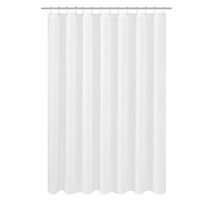 Picture of N&Y HOME Fabric Shower Curtain Liner Wide and Long 78 x 78 inches, Hotel Quality, Washable, Water Repellent, White Bathroom Curtains with Grommets, 78x78
