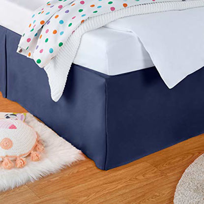 Picture of AmazonBasics Kids Pleated Bed Skirt - Full, Midnight Blue
