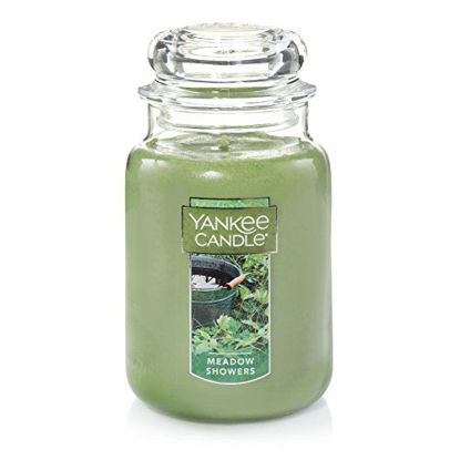 Picture of Yankee Candle Large Jar Candle|Meadow Showers Scented Candle|Premium Paraffin Grade Candle Wax with up to 150 Hour Burn Time