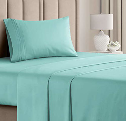 Picture of Twin Sheet Set - 3 Piece - College Dorm Room Bed Sheets - Hotel Luxury Bed Sheets - Extra Soft Sheets - Deep Pockets - Easy Fit - Breathable & Cooling Sheets - Bed Sheets - Twin - Twin Mattress Sheets
