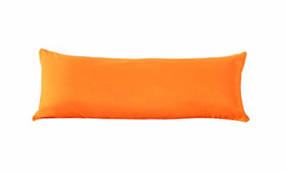 Picture of EVOLIVE Ultra Soft Microfiber PillowcasesEvolive Ultra Soft Microfiber Body Pillow Cover/Pillowcases 21"x54" with Hidden Zipper Closure (Orange, Body Pillow Cover 21"x54")