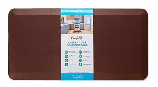 Picture of ComfiLife Anti Fatigue Floor Mat - 3/4 Inch Thick Perfect Kitchen Mat, Standing Desk Mat - Comfort at Home, Office, Garage - Durable - Stain Resistant - Non-Slip Bottom (20" x 39", Brown)