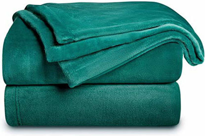 Picture of Bedsure Fleece Blanket Throw Size Emerald Green Lightweight Throw Blanket Super Soft Cozy Microfiber Blanket
