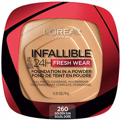 Picture of L'Oreal Paris Infallible Fresh Wear Foundation in a Powder, Up to 24H Wear, Golden Sun, 0.31 oz.