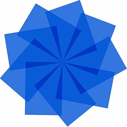 Picture of Pangda 9 Pack Gel Filter Colored Overlays Correction Gel Light Filter Transparent Color Film Plastic Sheets, 11.7 by 8.3 Inches (Blue)