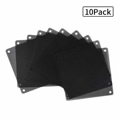 Picture of HFEIX 140MM Computer Fan Filter Pc Dust Filter Length 5.51x5.51 Inches (LXW) Black - 10 Pack(140x140)