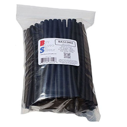 Picture of Buy Auto Supply # BAS13802 (100 Count) Black 3:1 Heat Shrink Tubing Dual Wall Adhesive Lined, Automotive & Marine Grade - Size: I.D 1/4" (6.4mm) - 6 Inch Sections