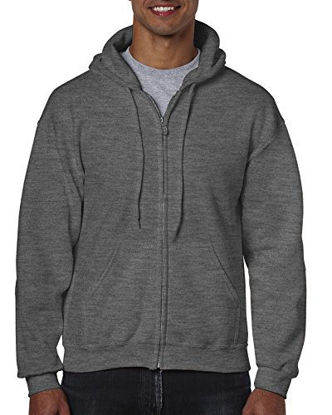 Picture of Gildan Men's Fleece Zip Hooded Sweatshirt Extended Sizes Dark Heather XX-Large