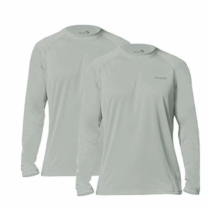 Picture of BALEAF Men's UPF 50+ Outdoor Running Workout Long-Sleeve T-Shirt 2 Pack Gray Size XL