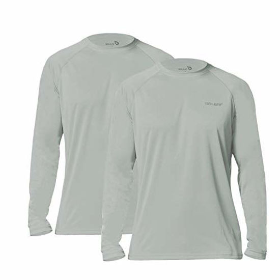 GetUSCart- BALEAF Men's UPF 50+ Outdoor Running Workout Long-Sleeve T-Shirt  2 Pack Gray Size XL