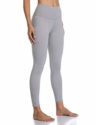 Picture of Colorfulkoala Women's High Waisted Yoga Pants 7/8 Length Leggings with Pockets (XL, Heather Cement Grey)