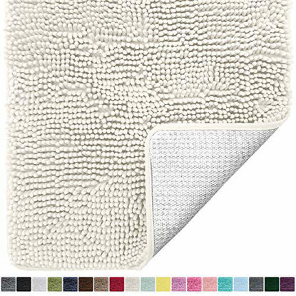 Picture of Gorilla Grip Original Luxury Chenille Bathroom Rug Mat, 36x24, Extra Soft and Absorbent Shaggy Rugs, Machine Wash and Dry, Perfect Plush Carpet Mats for Tub, Shower, and Bath Room, Ivory Cream