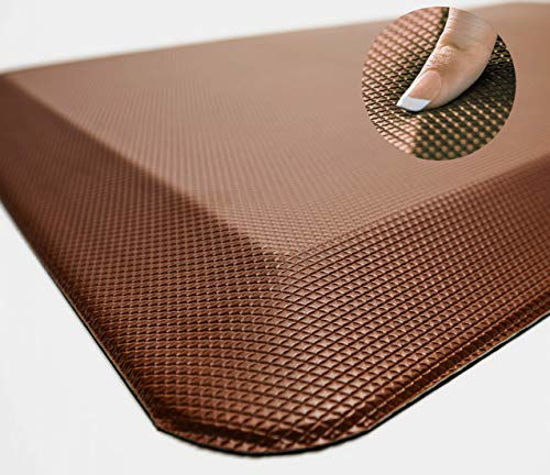 Picture of Sky Solutions Anti Fatigue Mat - Cushioned Comfort Floor Mats For Kitchen, Office & Garage - Padded Pad For Office - Non Slip Foam Cushion For Standing Desk (20x39x3/4-Inch, Chocolate Brown)