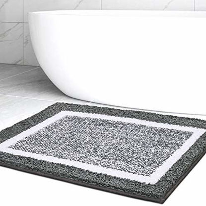 Picture of Color&Geometry Bathroom Rug Mat, Ultra Soft and Water Absorbent Bath Rug, Bath Carpet, Machine Wash/Dry, for Tub, Shower, and Bath Room (16"x24", Dark Grey)