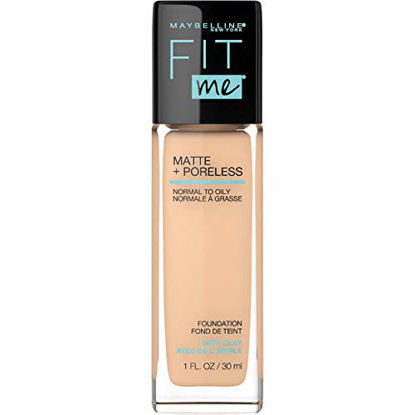 Picture of Maybelline Fit Me Matte + Poreless Liquid Foundation Makeup, Soft Sand, 1 fl; oz; Oil-Free Foundation