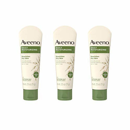 Picture of Aveeno Daily Moisturizing Body Lotion with Soothing Oat and Rich Emollients to Nourish Dry Skin, Fragrance-Free, 2.5 fl. oz (Pack of 3)