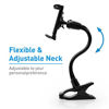 Picture of Macally Adjustable Gooseneck Tablet Holder & Phone Clip - Works with Phones & Tablets up to 8 - Flexible Phone Holder & Tablet Mount with Clip On Clamp for Desks up to 1.75 Thick (CLIPMOUNT),Black