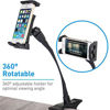 Picture of Macally Adjustable Gooseneck Tablet Holder & Phone Clip - Works with Phones & Tablets up to 8 - Flexible Phone Holder & Tablet Mount with Clip On Clamp for Desks up to 1.75 Thick (CLIPMOUNT),Black