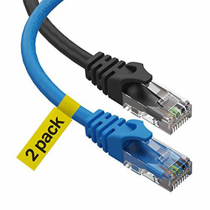 Picture of Cat6 Ethernet Cable, 3 Feet (2 Pack) LAN, utp (0.9 Meters) Cat 6, RJ45, Network, Patch, Internet Cable - (3 ft)