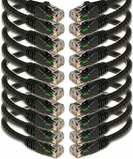 Picture of iMBAPrice 10' Cat5e Network Ethernet Patch Cable, 10 Pack, Black (IMBA-CAT5-10BK-10PK)