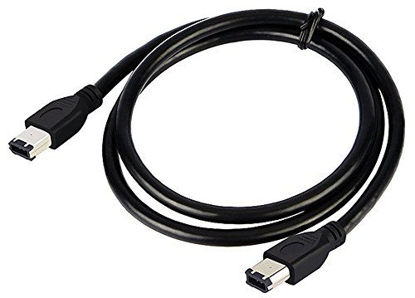 Picture of zdyCGTime 5FT 6 Pin to 6 Pin Firewire DV iLink Male to Male IEEE 1394 Cable(Black)