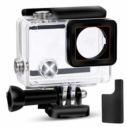 Picture of Yimobra Waterproof Housing Case for Gopro Hero 4 and Hero 3+ with Quick Release Mount and Thumbscrew Protective 147FT 45M Underwater Photography Dive Hero Transparent (Presented One More Clip)
