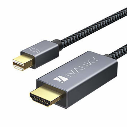 Picture of Mini DisplayPort to HDMI Cable iVanky 6.6ft Nylon Braided [Optimal Chip Solution, Aluminum Shell] Thunderbolt to HDMI Cable for MacBook Air/Pro, Surface Pro/Dock, Monitor, Projector, More - Space Grey